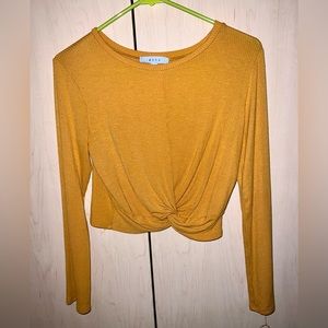 Mustard Yellow Gaze Long Sleeve Top Size Small